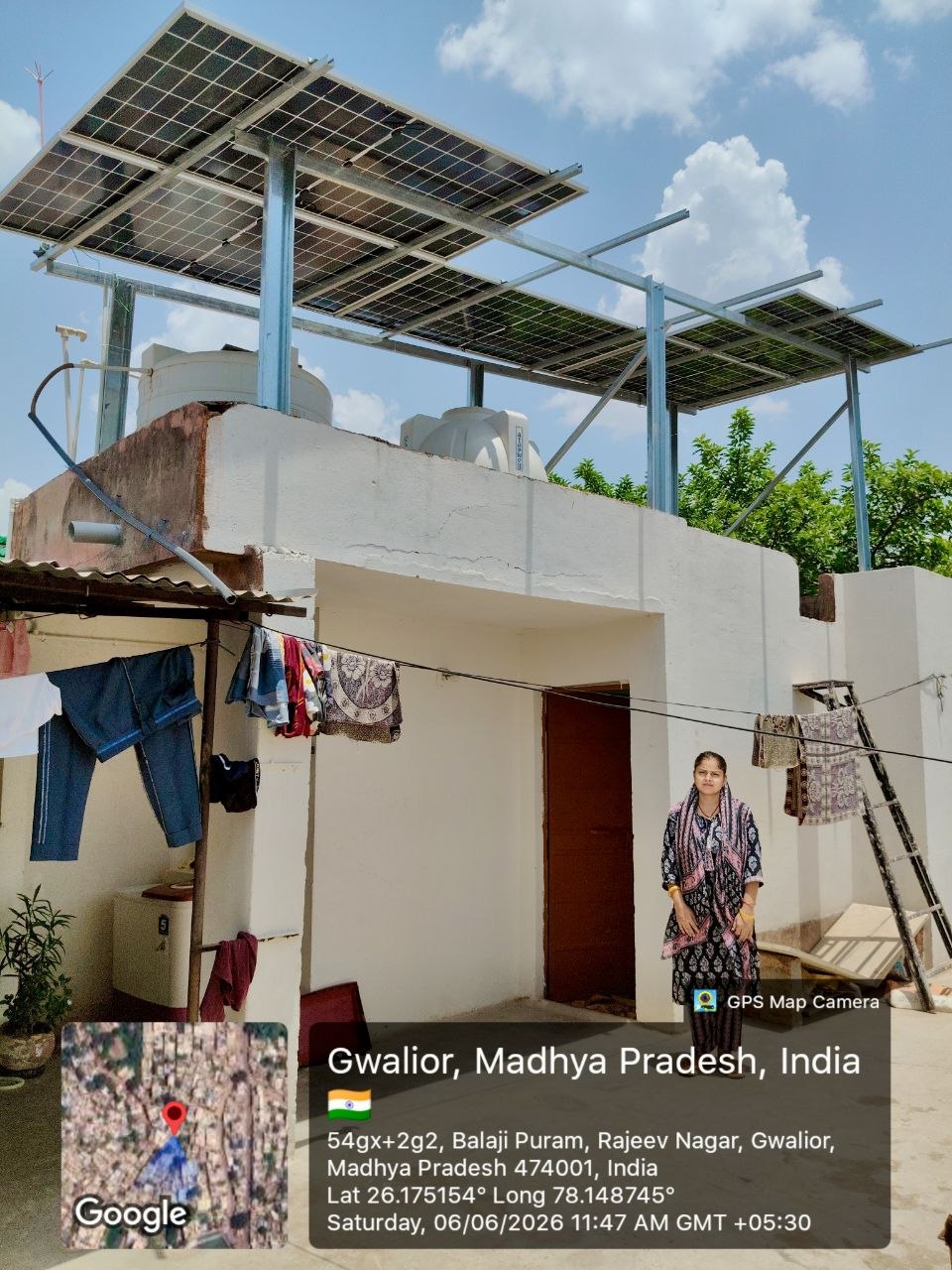 Residential rooftop solar installation by GN Enterprises in Gwalior